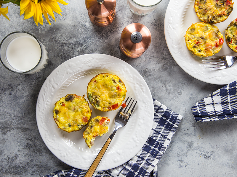 Vegetable and Sausage Mini Protein Quiches