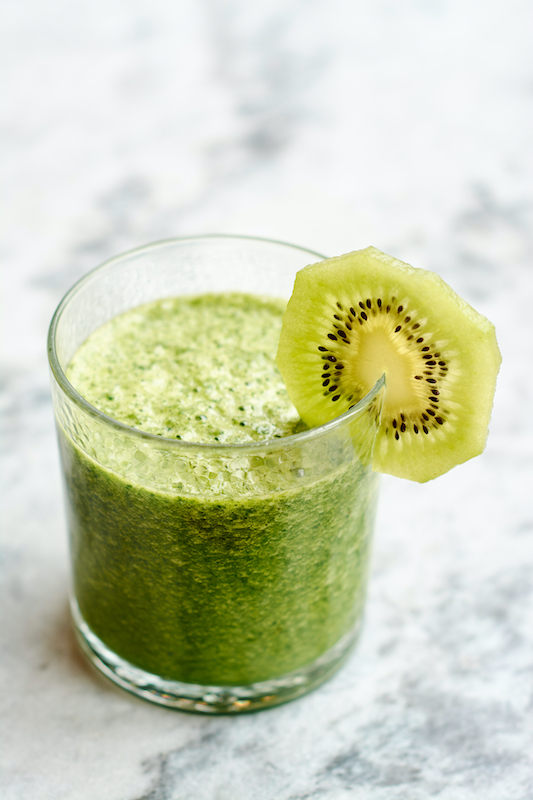 Cantaloupe kiwi smoothie made with real milk